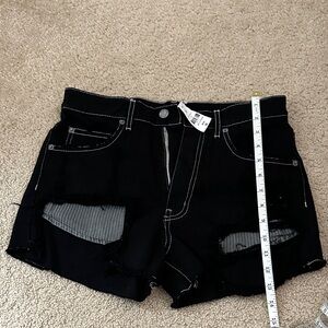 NWT- LF Black Distressed Jean Shorts